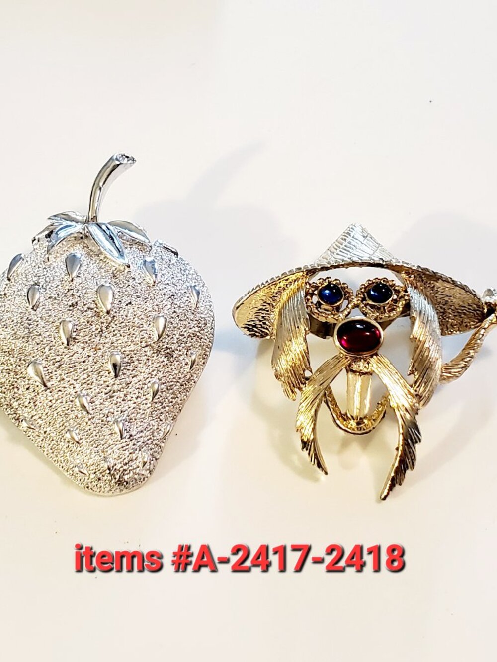 2 Brooches, items # A -2417-2418,. wt. 41 grams.